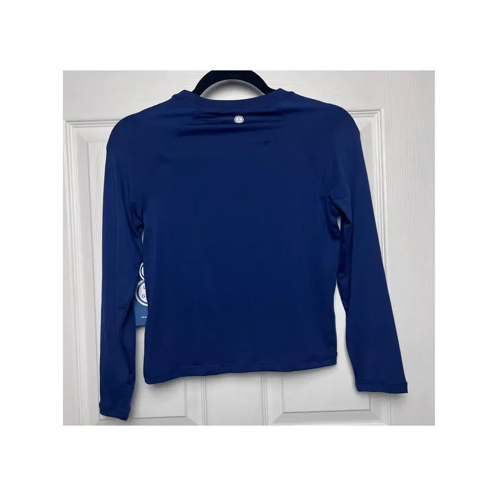 Life is Good Sun Shirt Kids Navy Long Sleeve Stretch UPF 50 Unisex Size Large
